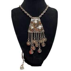 Vintage UNO de 50 Necklace Silver-Plated Pendant w/ Discs Spain Retired